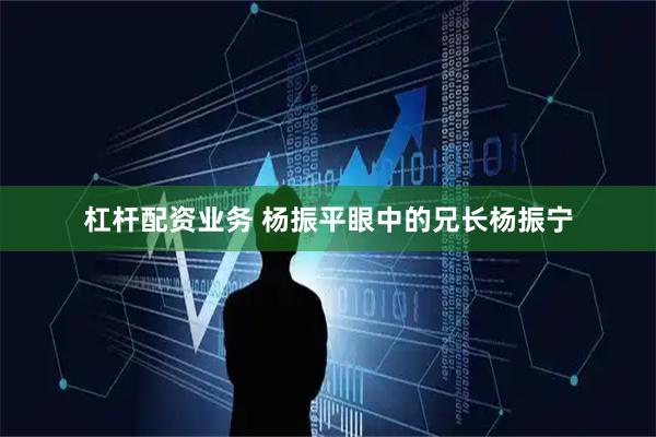 杠杆配资业务 杨振平眼中的兄长杨振宁